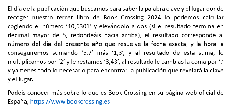 Y terminamos nuestro Book Crossing 2024 liberando el tercer y último libro
.
.
.
#poligonosantaana #construyendobarrio #avvpoligonosantaana #AESCT #diainternacionaldellibro #semanainternacionaldellibro #bookcrossing