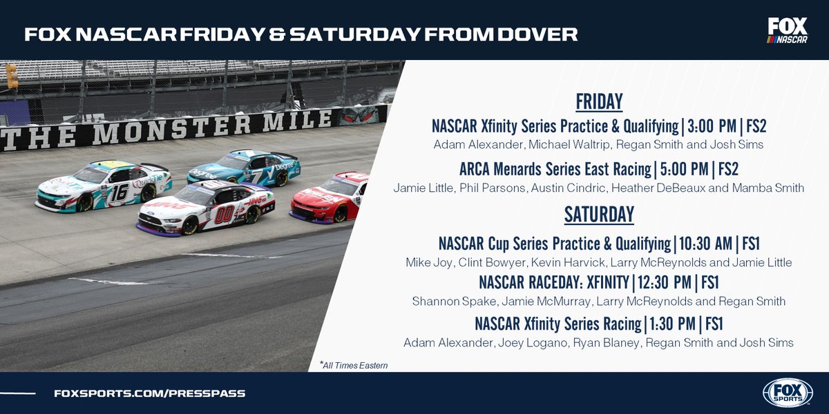 NASCAR visits “The First State” this weekend to wrestle with Miles The Monster. Catch all the action from Dover Motor Speedway beginning this afternoon. 🏁