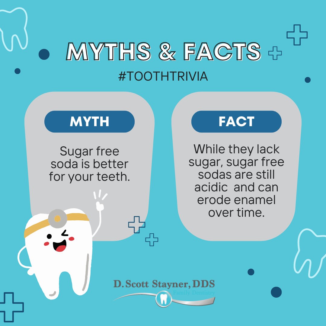 #toothtrivia Is sugar free soda really better for your teeth??
•
#soda #sugarfree #oralhealth #healthymouth #marysvilledentist #marysvillewa