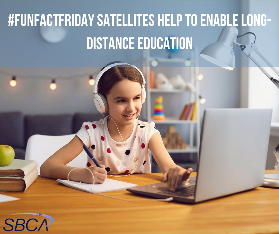 It's the last #FunFactFriday of April! Satellites help to enable long-distance education via remote platforms. #SBCA #SatelliteIndustry