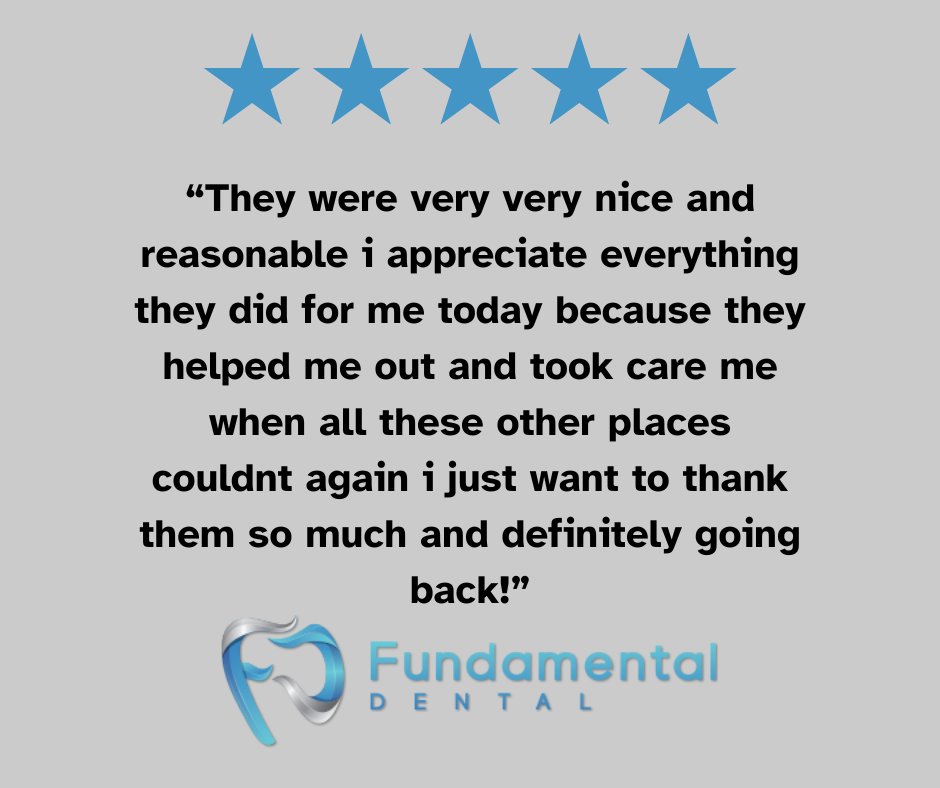 We feel the love! We're so happy we can create happy experiences at the dentist for our clients! 💙
📞 - (972) 360-0096

#FundamentalDental #FunDental #FiveStars #HappyClient #GoodReview #GoogleReview #Dentist #Dental #DentistOffice #DentalTreatments #SmileConfidently #DallasTX