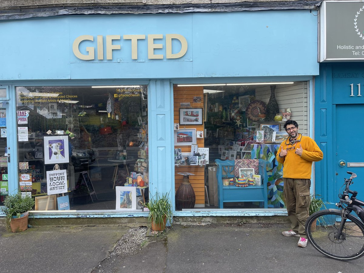 One of my favourite shops in #Sheffield . Sham’s art emporium. Show casing local artists….over 37. On Eeclesall rd south. He’s a real character/community builder . He tells me freewine and view May 18th 3-4pm . @Sheffieldis @nowthenmag @roz_davies @JoMaher8 @ArtworksSY @SYorksHA