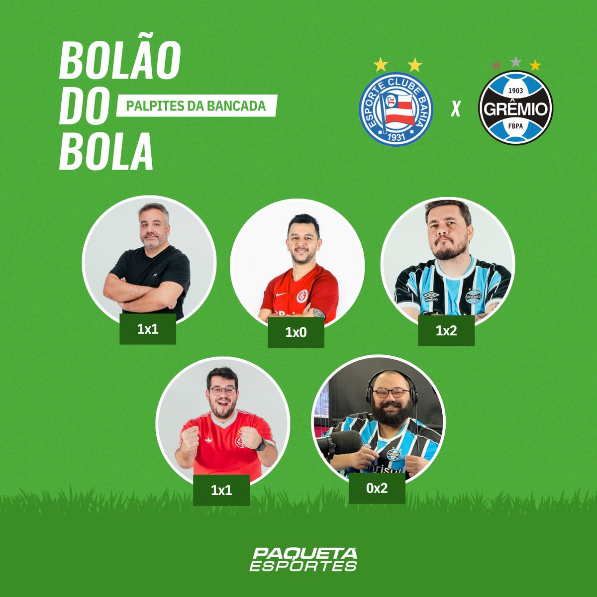 Hoje às 21h tem Bahia e Grêmio 🔥 Jogo que dá nome aquele jogador ruim do seu time: o BAHGRE 😆 Qual o teu palpite pra partida? 👀 Fala aqui nos comentários pro tio 👇