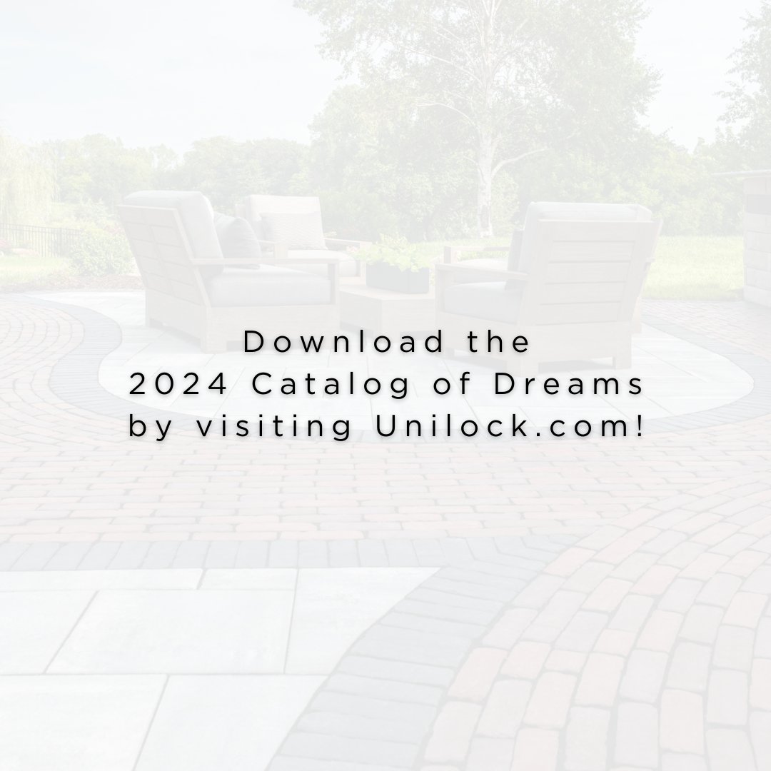 Distinctive, winding paver pathways both define and lead to the outdoor rooms of this sprawling backyard. 💯  Check out our 2024 Catalog of Dreams for more inspiration! ✨ bit.ly/3qntLhQ #Unilock #inspiringdesign #homedesign #outdoorkitchen