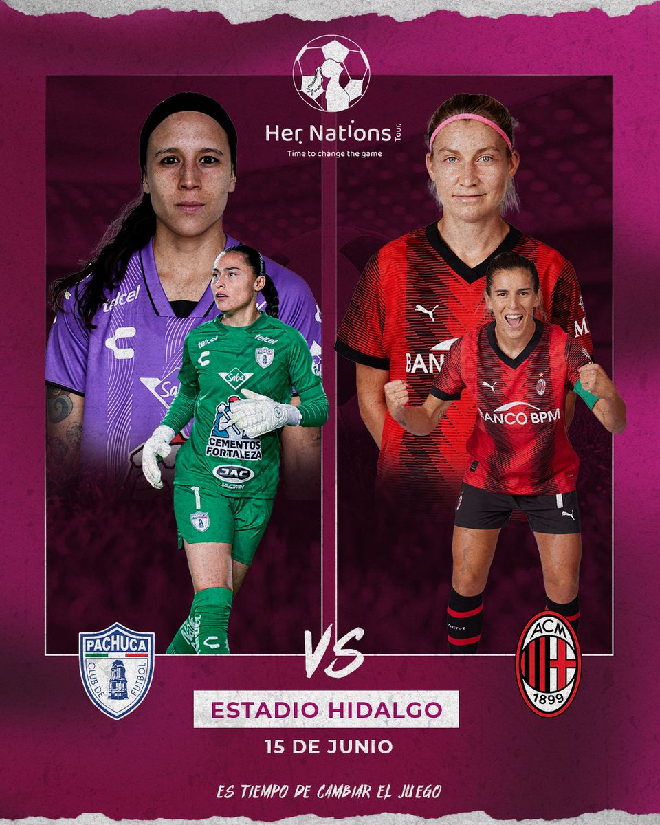 ⚽ | ¿Serías capaz de perderte a uno de los mejores equipos de futbol femenil europeos @acmilan Femenil jugando 🆚 las emblemáticas Tuzas de la @LigaBBVAFemenil? 🤔

#HerNationsTour ¡es tiempo de cambiar el juego!

#VamosLasTuzas💜