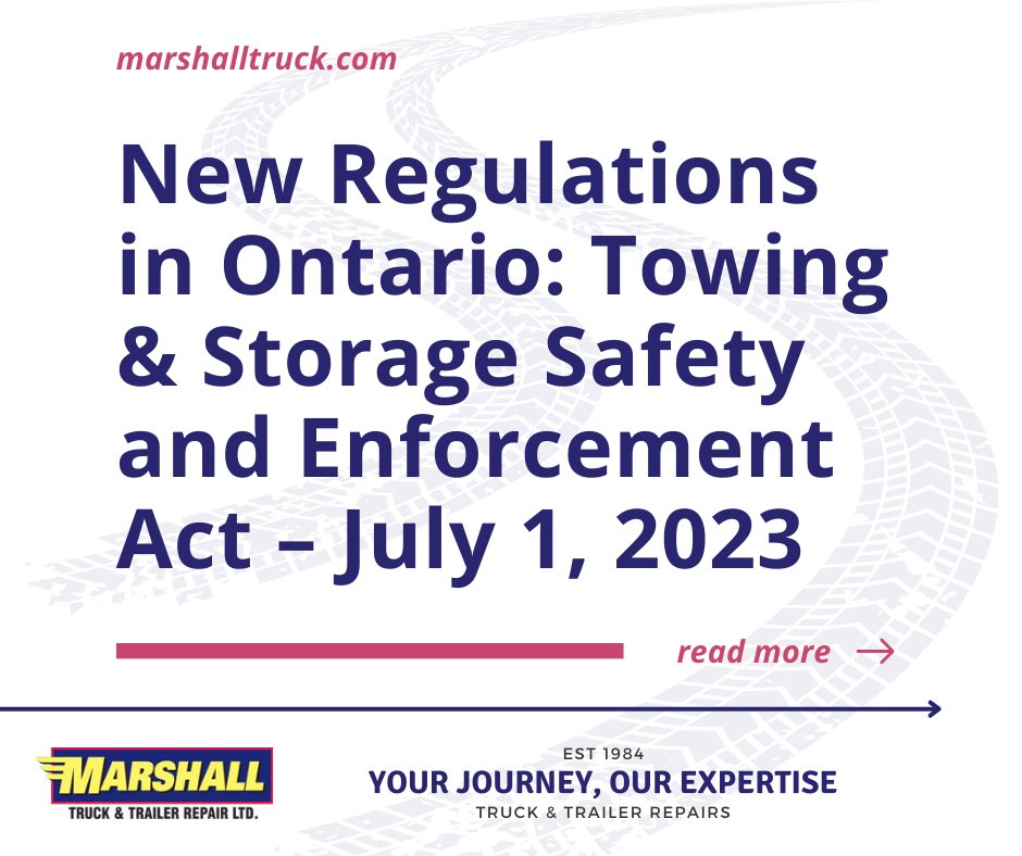 Safety First: A Closer Look at Ontario's Towing & Storage Regulations - learn about it here: ow.ly/oevz30sBhkp

#MarshallTruck #MarshallFuels #TruckingNews #TruckandTrailer #MarshallTruckandTrailerRepair