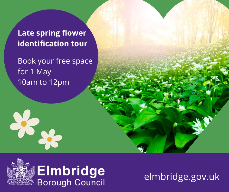 Whilst visually stunning, we sometimes find it difficult to identify local wildflowers. We invite you to a 2-hour walk around #Esher commons with a Countryside Ranger on Wednesday 1 May, 10am to 12pm to find out more about local flora. Booking essential ow.ly/t2NE50RigAS