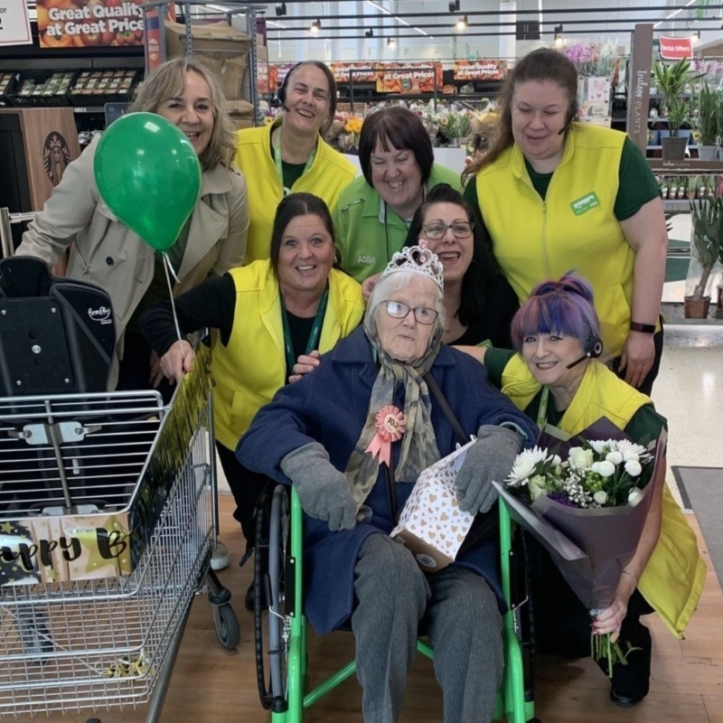 Happy 102nd birthday to regular Asda Sheffield customer Alma who says her secret to a long life is our Extra Special Aberdeen Angus steak pies and a glass of sherry. The store arranged a birthday treat for her, giving Alma – who they call their 'queen' – a crown to wear.