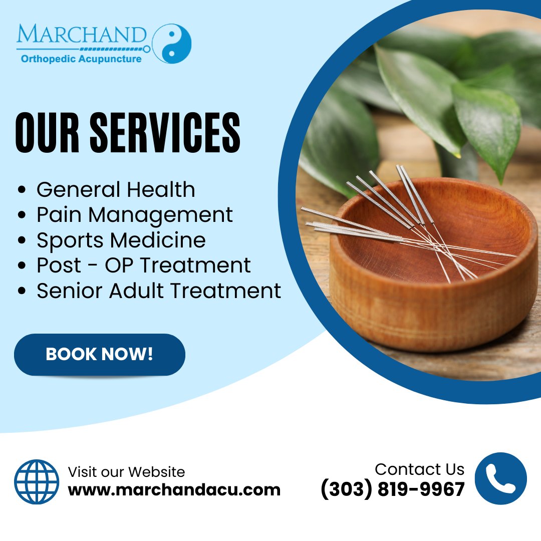 Marchand offers a wide range of holistic orthopedic acupuncture services for General Health, Pain Management, Sports Medicine and many others. Visit tinyurl.com/26ojjpdu to know more. #OrthopedicAcupuncture #HolisticWellBeing #MarchandOrthopedic