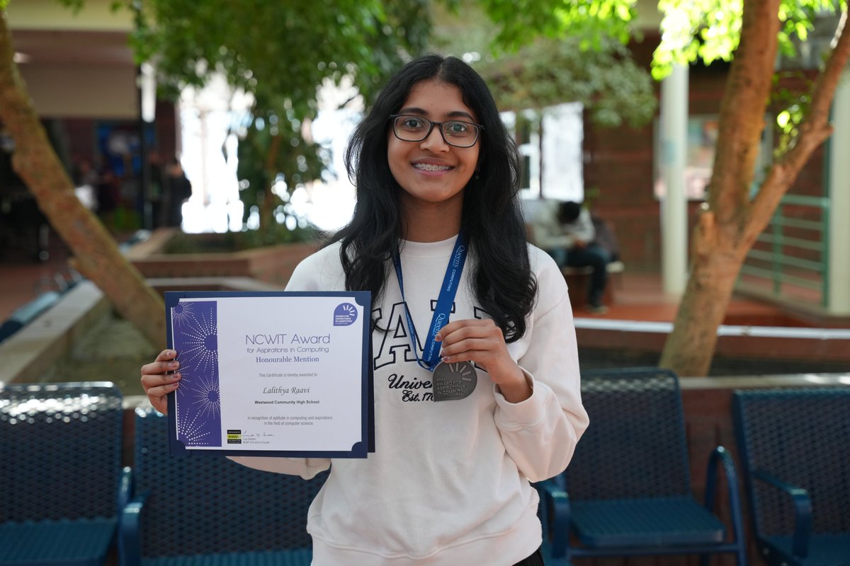 Congratulations to @WWHighschool student Lalithya Raavi on being recognized by the National Center for Women in Technology with the Inspiration in Computing Award for Western Canada!

@annaleeskinner
#FMPSD #YMM #RMWB