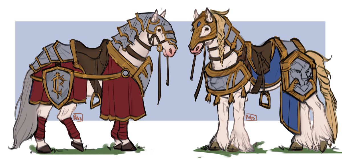 my favorite warhorses from Warcraft! :D lil sketchie before work