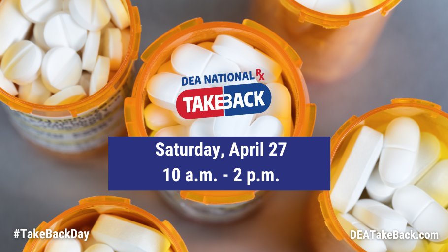 Thinking of getting rid of any #expired, #unused, & #unneeded #prescriptions and #medicine. Join the #DEANewJersey by bringing them to a safe disposal site tomorrow, April 27th, from 10am-2pm💊 For locations visit DEATakeBack.com #DEATakeBackDay #TakeThemBack #NewJersey