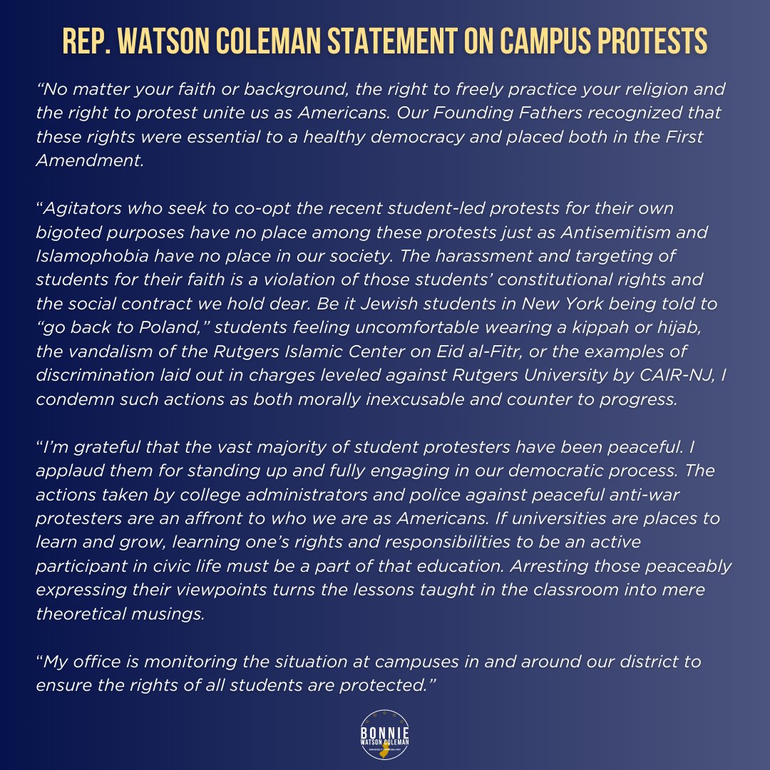 I'm deeply alarmed by the violence against & arrests of peaceful protesters. If universities are places to learn and grow, one’s responsibility to be active in civic life must be a part of that education. Otherwise the lessons taught in the classroom are merely theoretical.