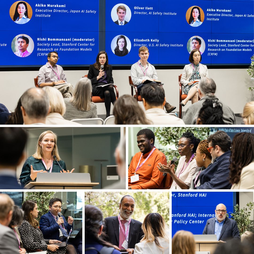 Earlier this month, we convened researchers and leaders in the EU, BRICS, Africa, global AI Safety Institutes & international organizations to navigate the complex policy ecosystem directing society's adoption of AI systems. Missed this event? Watch here: stanford.io/4bdPeOM