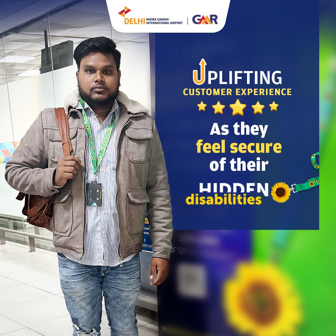 The Sunflower initiative at #DelhiAirport has enhanced customer experience, providing special assistance to travelers with hidden disabilities. By wearing the sunflower lanyard, passengers get an inclusive experience. Know more: bit.ly/SunflowerAtDEL #AirportCX @ACIWorld