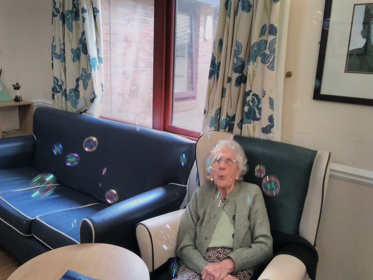 Fun with bubbles this afternoon #hicaactivities #bridlington #carehome