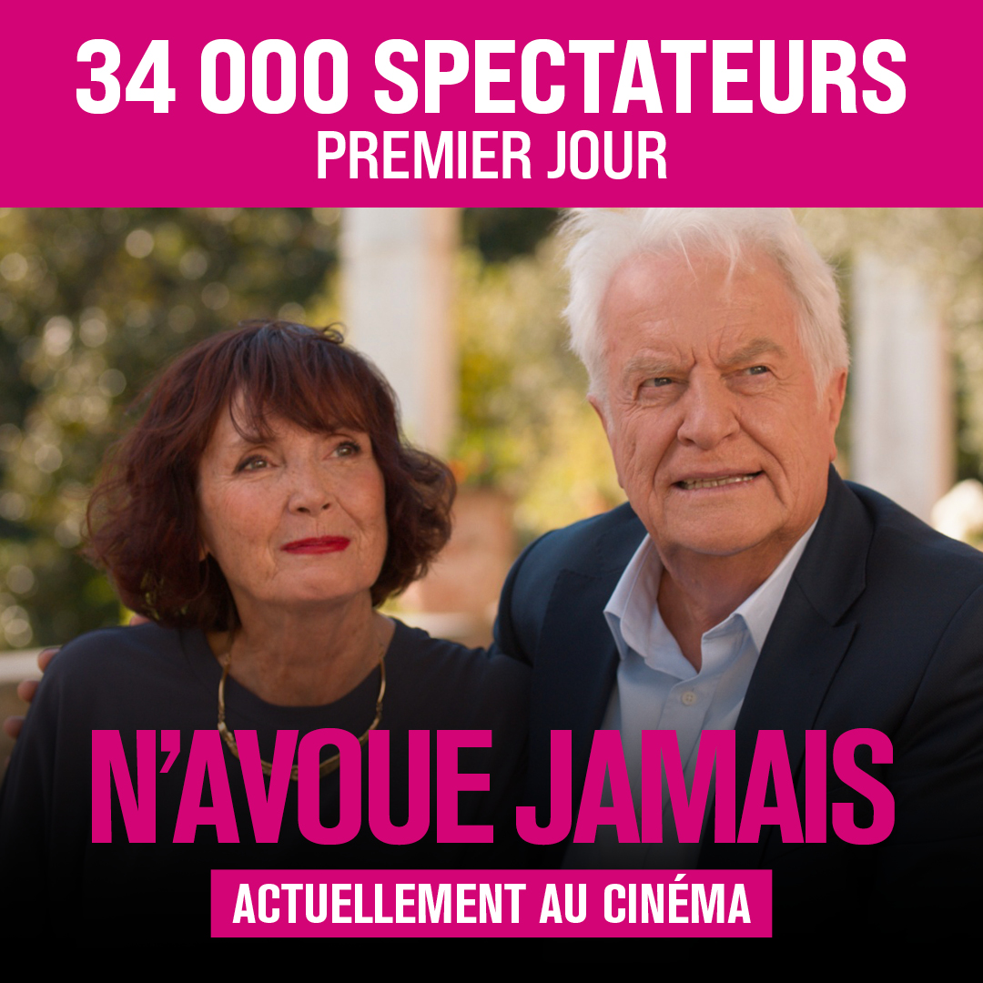 N'AVOUE JAMAIS est le meilleur 1er jour des films d'Ivan Calberac avec plus de 34 000 spectateurs ! Merci à vous pour ce beau rendez-vous dans les salles 🩷 On vous y attend ce week-end encore plus nombreux !