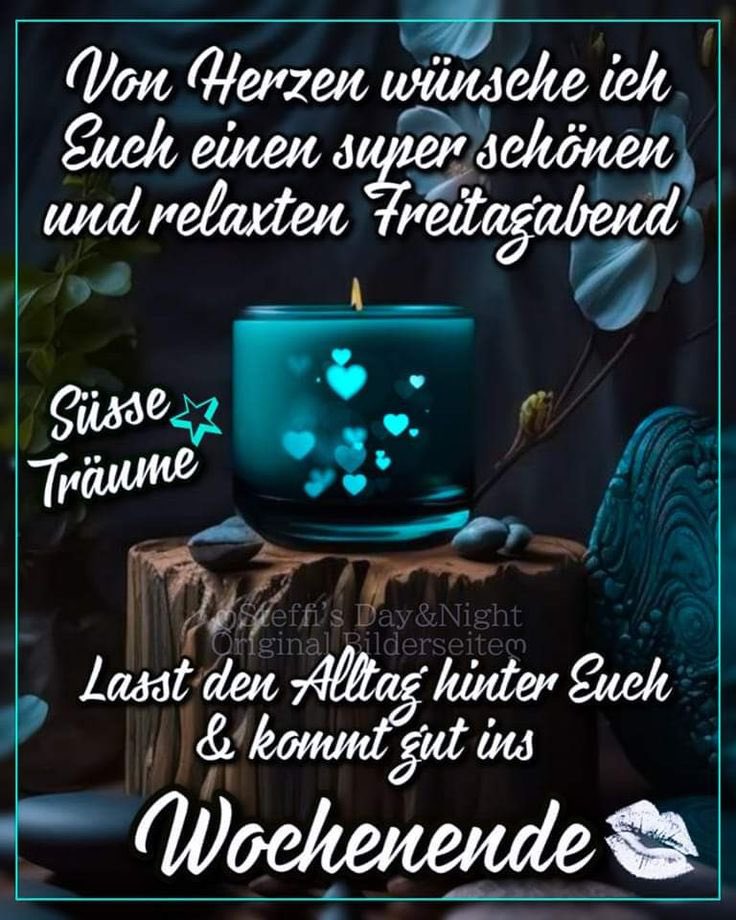 Wünsche meiner lieben Twitterherzenbande einen wunderschönen gemütlichen harmonischen kuscheligen Abend und später eine traumhaft schöne Nachtruhe. Schlaft später fein in den Samstag hinein. (Netzfund)