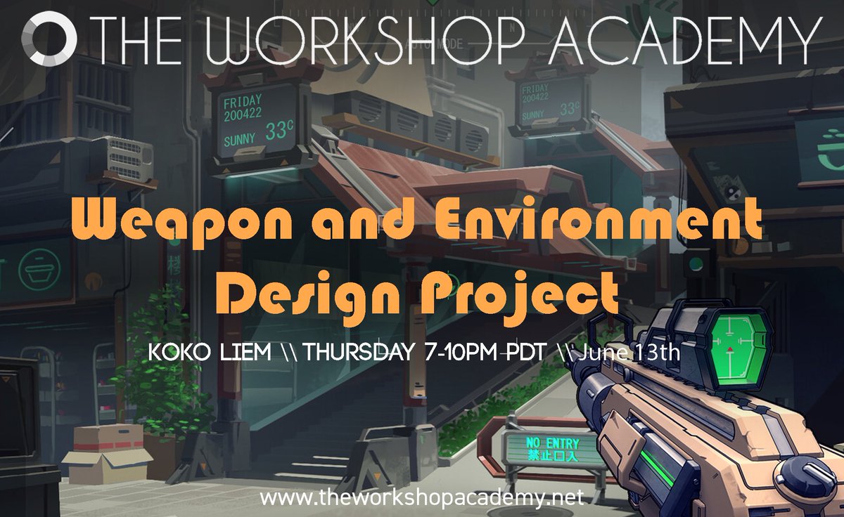 Learn how to create concept art for a First Person Shooter game in Koko Liem’s weapon and Environment Design Project class! theworkshopacademy.net
