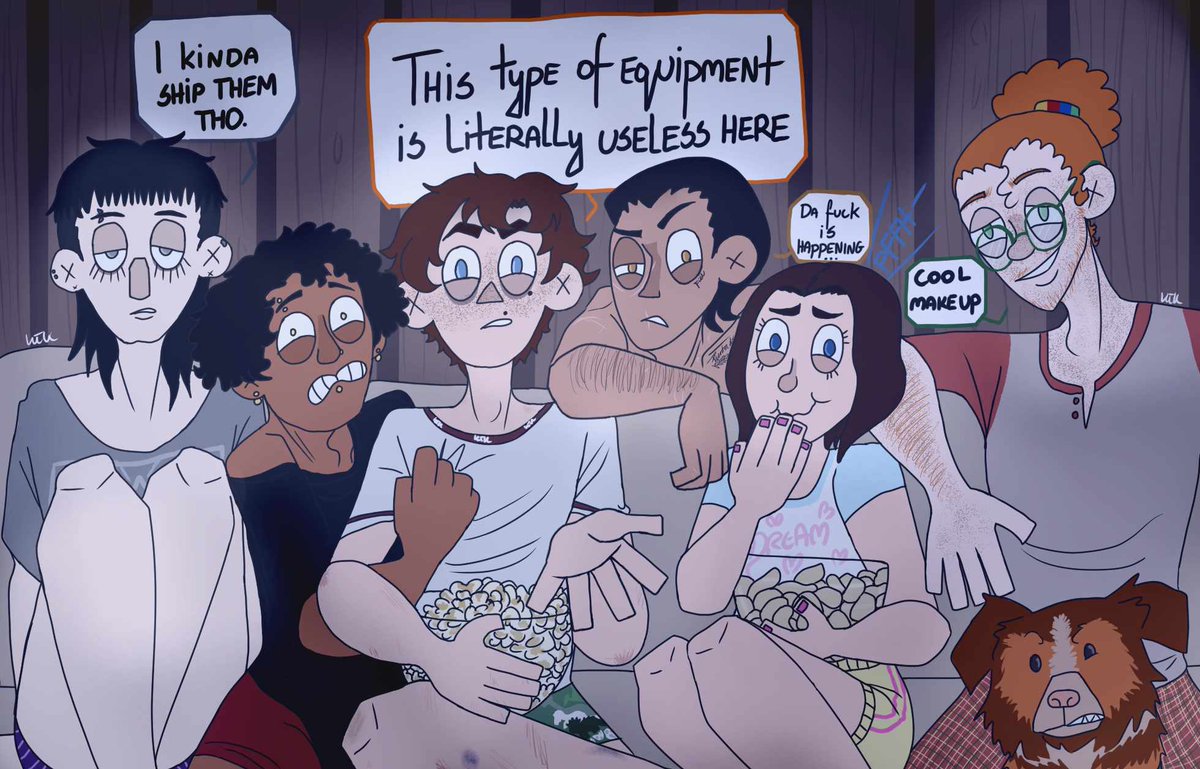 mashakra_'s tweet photo. Movie night ๐ฟ๐๏ธ
Antoรฑo is sick with the lack of research in paranormal horror movies
#OC #originalcharacterart #digitalart #art #CartoonArt #phasmophobiaOC https://t.co/cDecyrqmSt