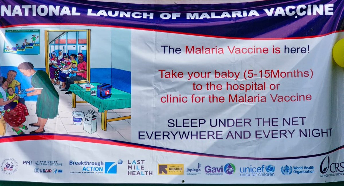 Hier, le #Libéria🇱🇷 a introduit le vaccin antipaludique dans sa vaccination de routine, célébrant la #JournéeMondialeContreLePaludisme. La Dre Louise Kpoto, Ministre de la santé, a administré la 1ère dose, marquant ainsi une étape importante vers l'éradication du #paludisme.