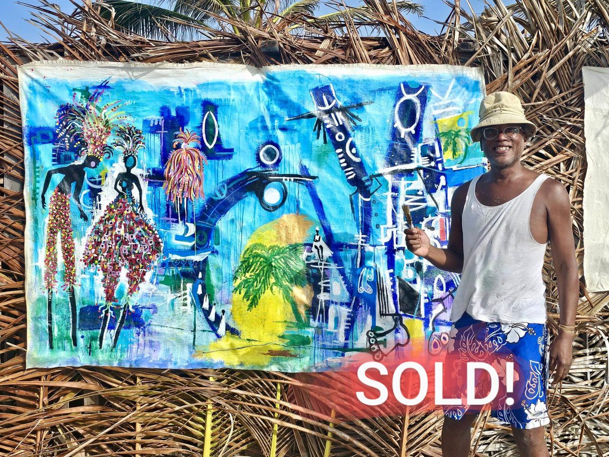 Thank you Nevis Island Art Collector! I am framimg it today in bamboo!
#islandlife #folkart