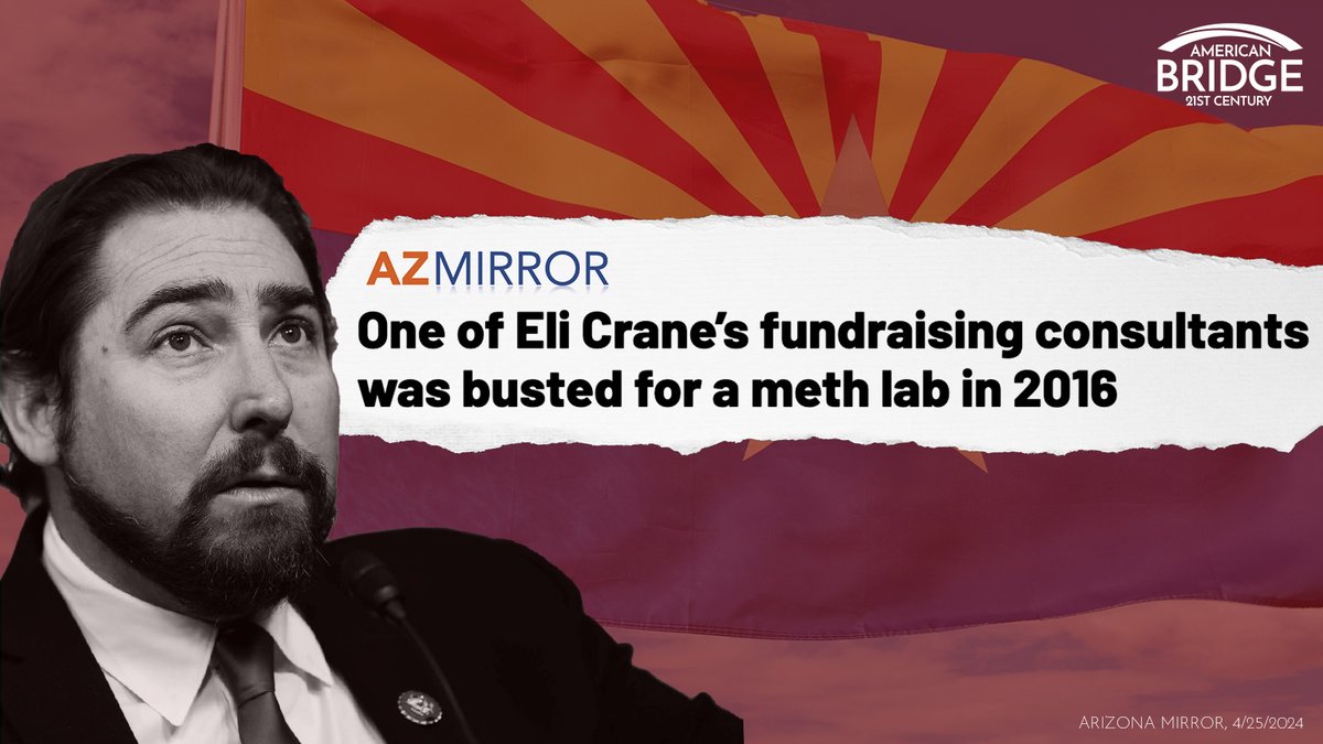 We didn't have this on our 2024 bingo card. 👀

Eli Crane paid nearly $150,000 to a fundraising consultant who was arrested in 2016 after police found an active meth lab at her home. #AZ02
azmirror.com/briefs/one-of-…