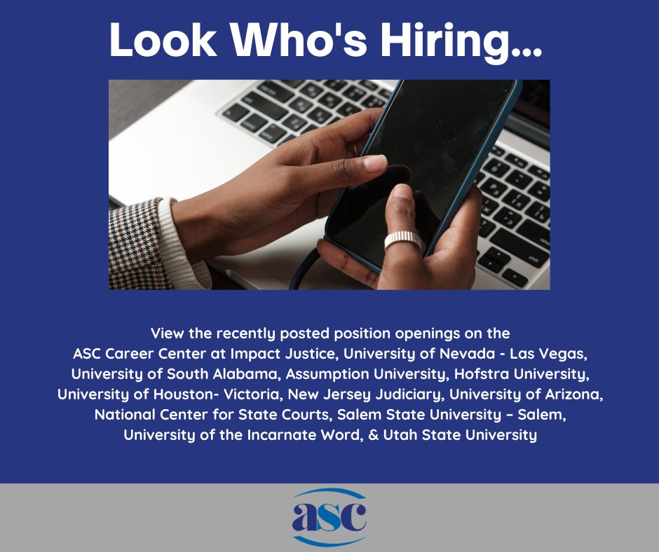 Take a look at the ASC Career Center asc41.org/career-center/