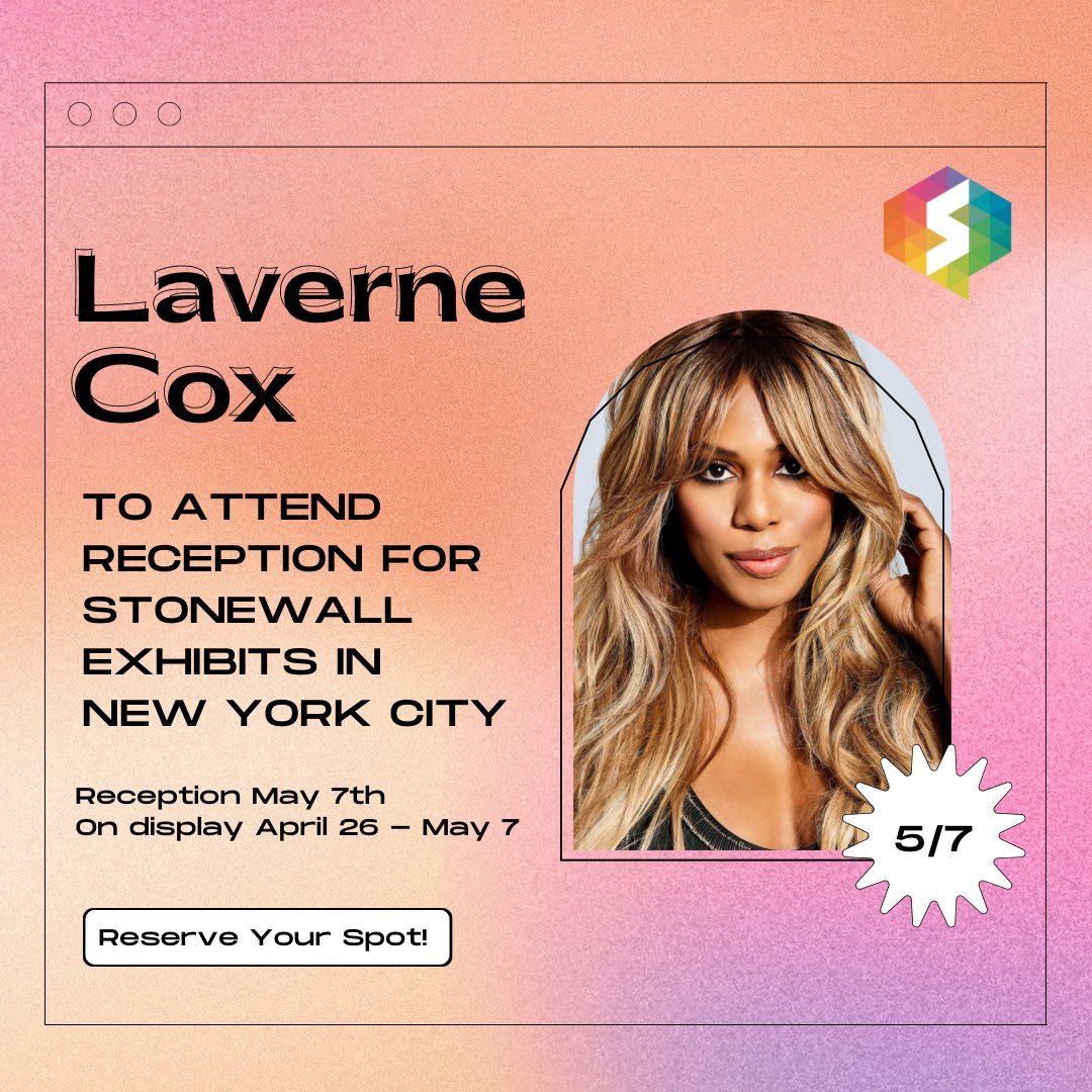 The one and only @Lavernecox will be attending our reception at the @CityCollegeNY, May 7th! 🏳️‍🌈 Stop by to see our exhibits April 26th - May 7th! Reserve Your Spot 👉 eventbrite.com/e/there-are-th… #LaverneCox #Stonewall #NYC #CCNY #CollegeCityofNewYork #ThingToDoInNYC