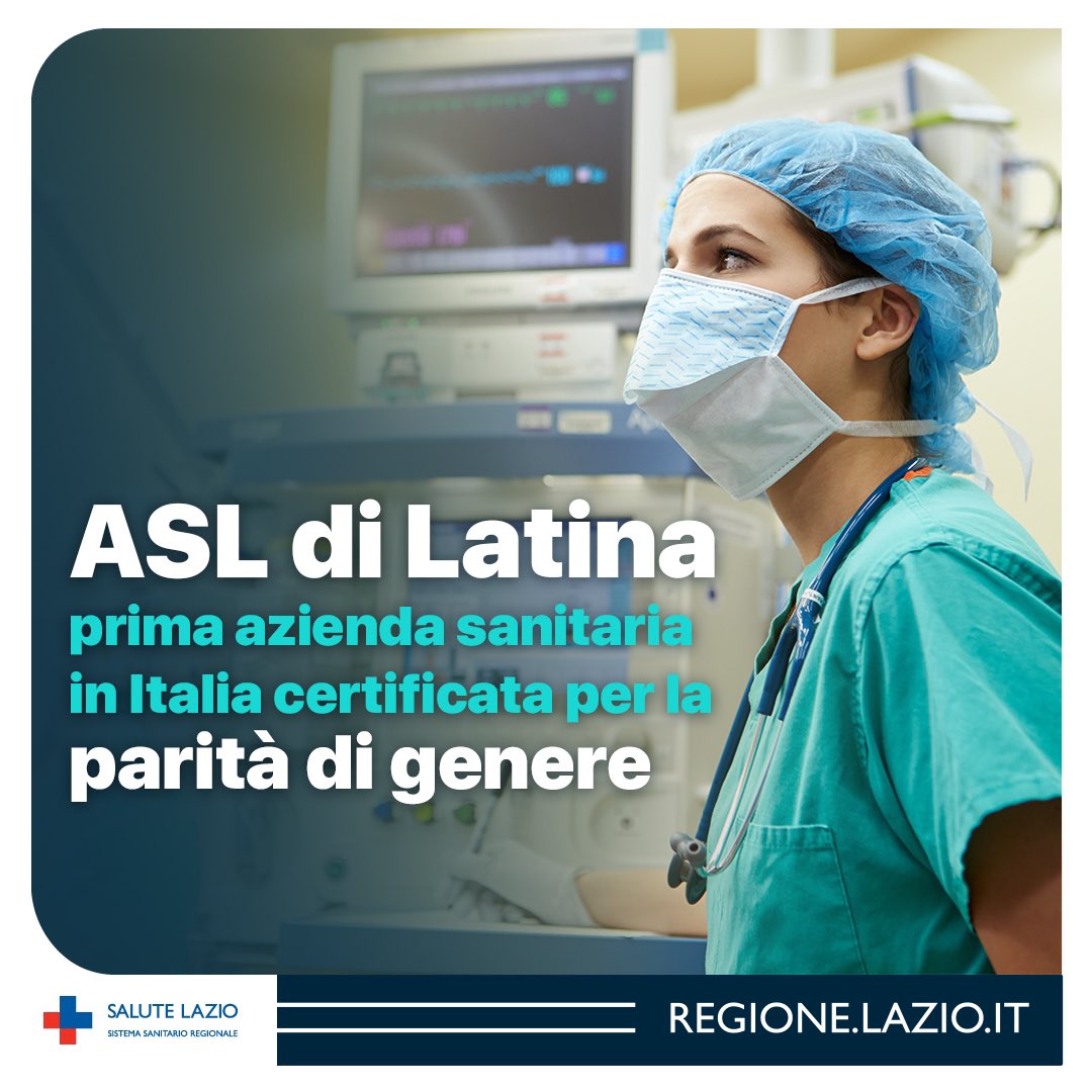 La ASL di Latina è la prima azienda sanitaria in Italia certificata per la parità di genere. Nell’Azienda sanitaria locale il 54% dei dirigenti è composto da donne, cifra che arriva al 67% per il personale impiegato negli ospedali e sul territorio. Info bit.ly/49Xw7XY