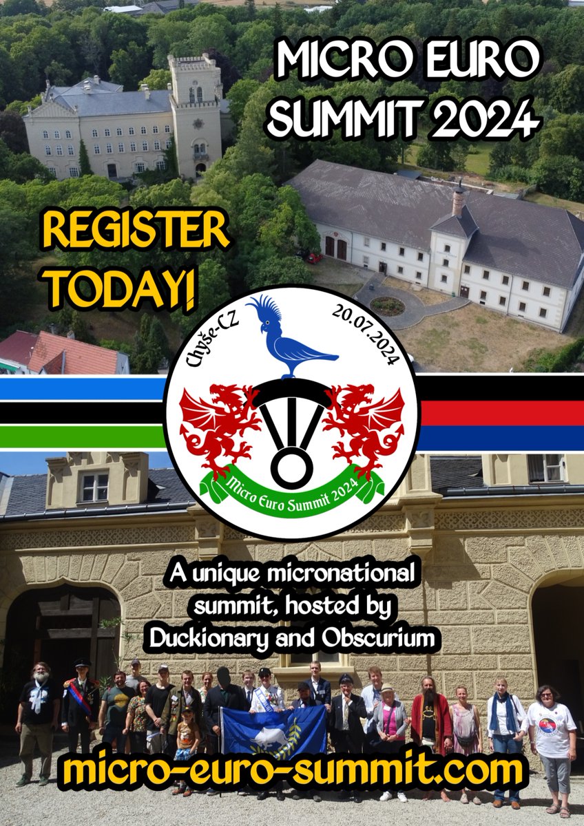 20 participants have now registered for the Micro Euro Summit 2024. This means that there are only 5 places left, although some micronations still want to register. 

Registration: info@micro-euro-summit.com
Website: micro-euro-summit.com

#micronations #micronation