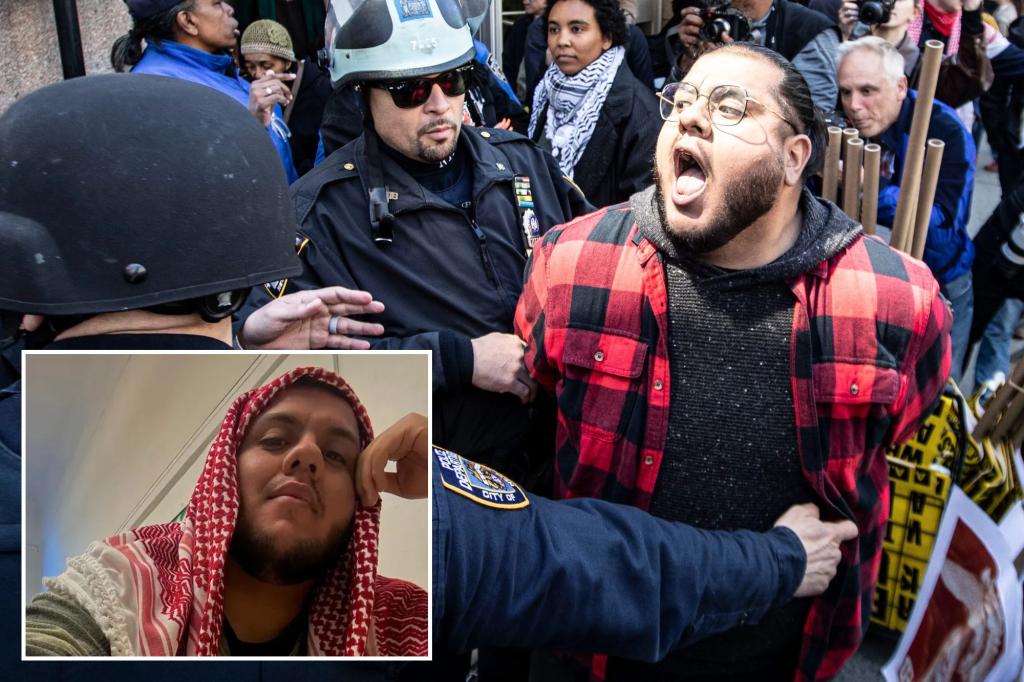 Brooklyn educator who called Zionists ‘pigs’ is cuffed at Columbia protest: ‘Fire him now’ trib.al/OBD2MSG