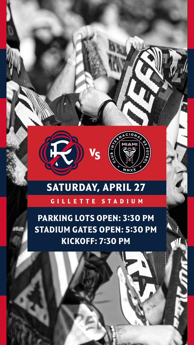Ready for tomorrow? Here’s some things to know before you go! We recommend that you arrive by 5:00 PM for this full stadium event. ⚽️ Bag policy ➡️ nerevs.us/GSEvent 📲 nerevs.us/app #NERevs | #NEvMIA