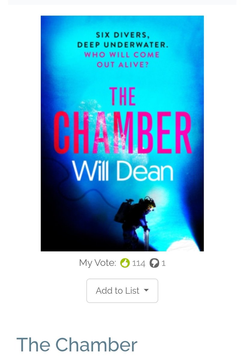 Yay I got my approval for @willrdean The Chamber on @NetGalley_UK . I have been crossing my fingers for this one! I have got so many books to be read and a mega busy weekend so will do my best...but next week reading is ON!!!