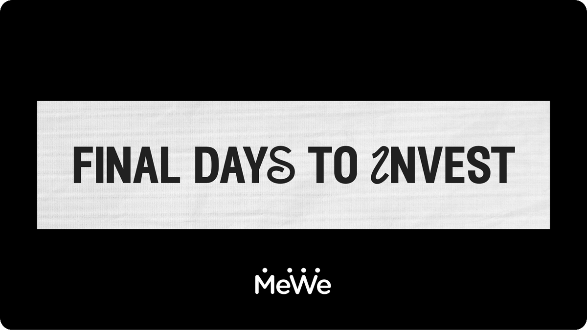 We launched a community investment round to offer our users and fans a direct opportunity to own a piece of #MeWe. The round is closing VERY SOON. Invest today at wefunder.com/mewe.