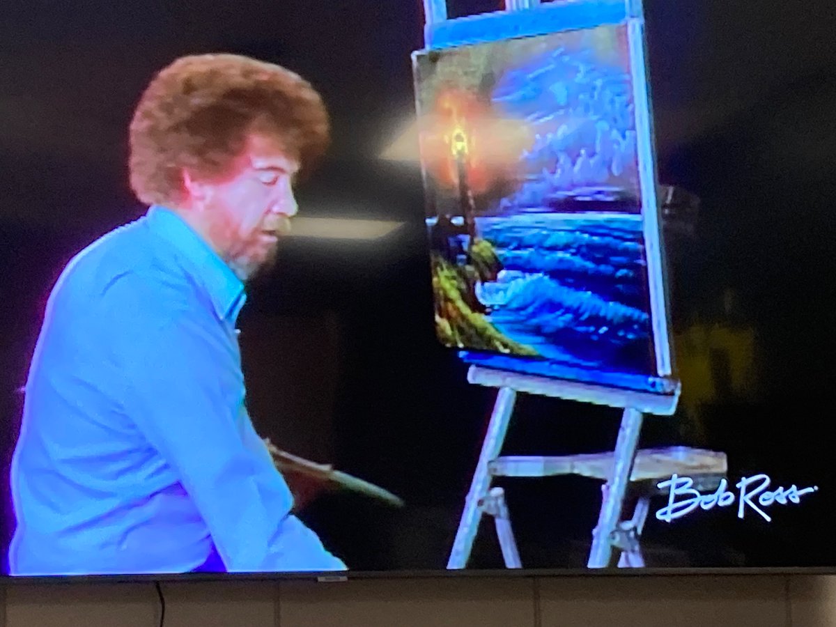 Waiting for my last student of the day. And watching a little Bob Ross. This guy was awesome.