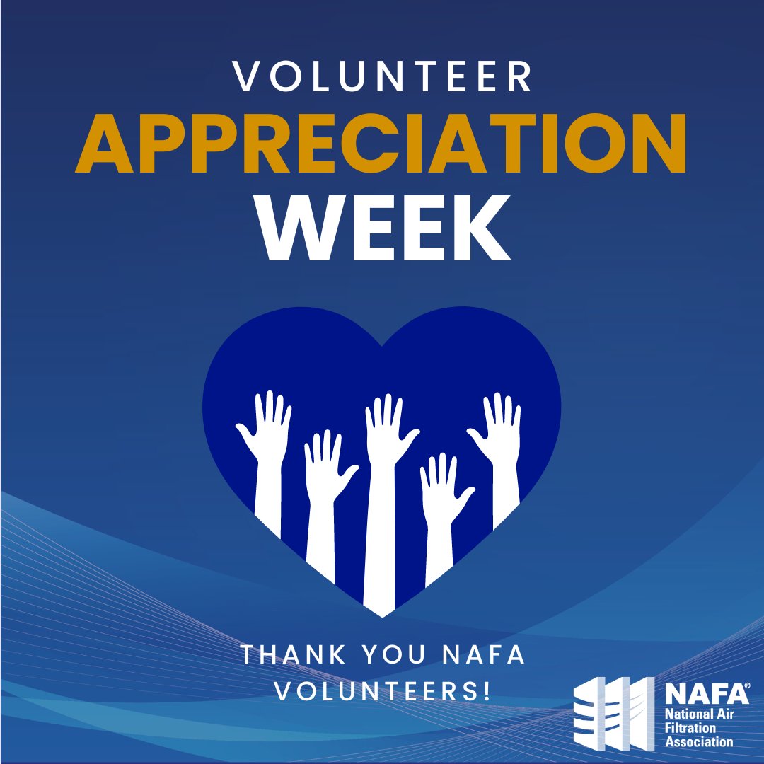 A heartfelt thank you to all the incredible volunteers at the National Air Filtration Association (NAFA) #AIRFILTERS  #NAFA #AirFiltration #VolunteersRock #CLEANAIRMATTERS!