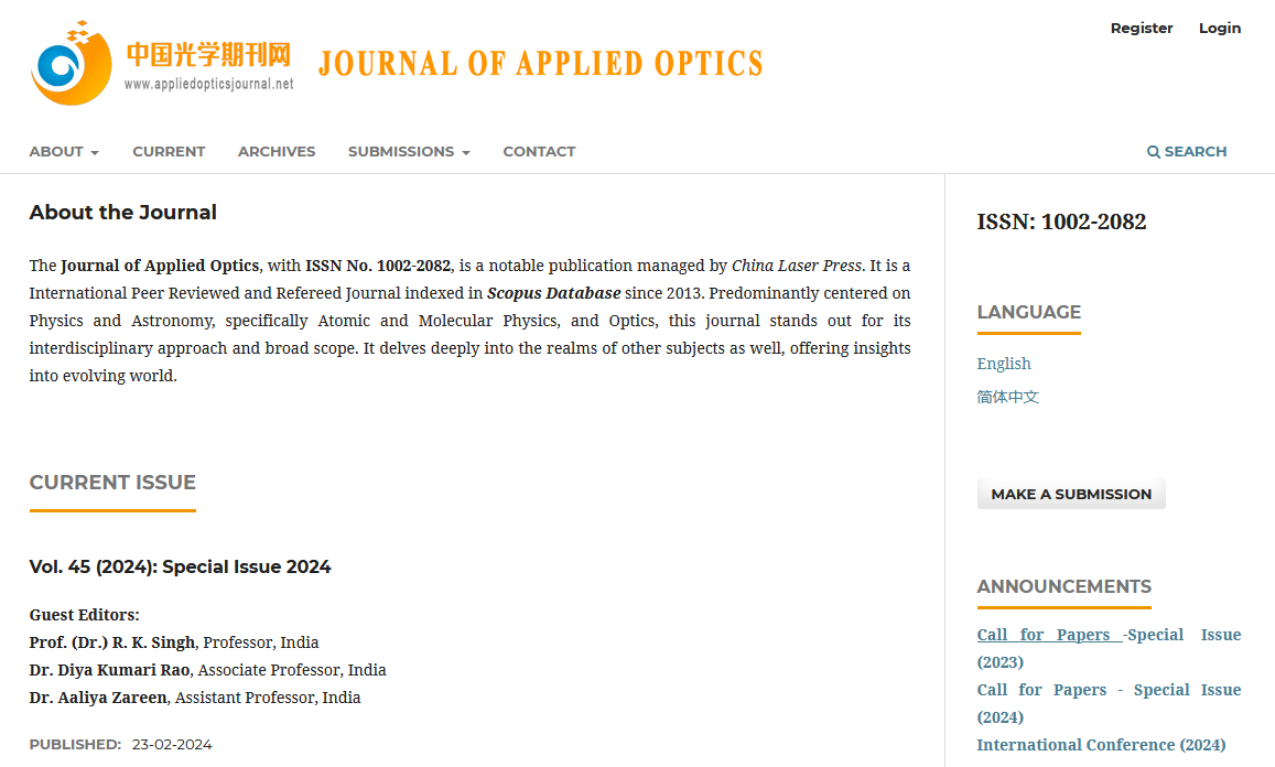 Another case of #HijackedJournals. Journal of Applied Optics (ISSN: 1002-2082) has been hijacked and the fake website appliedopticsjournal.net was registered on 2023-12-02.
P.S.: Not included in any known list of Hijacked Journals.