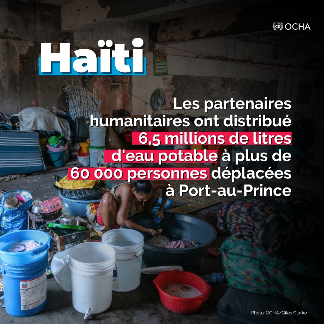 Plus de 90 000 personnes sont déplacées à Port-au-Prince. Malgré les défis, les humanitaires soutiennent les services de santé et livrent des fournitures essentielles, nécessaires pour faire face à l'augmentation des déplacés. Mise à jour 👉 bit.ly/44fUOhi