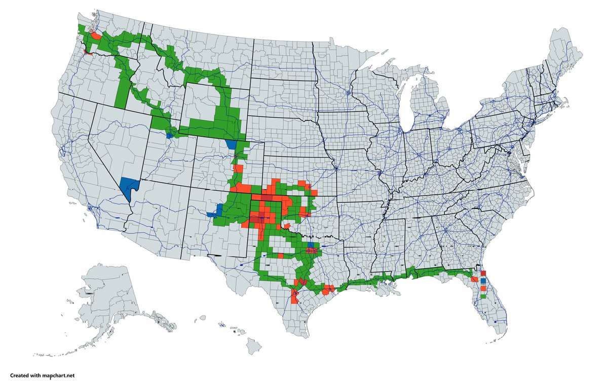 Counties I've been to I really need to travel the Mid-West and North-East