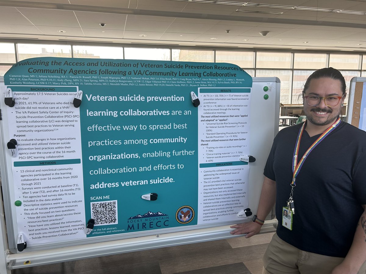 At the @CUNursingSchool #pmvh @CameronLQuan_MS presented on a deep dive of how our #veteran #suicideprevention learning collaborative members applied knowledge learned, most frequent were universal screening and SOPs. @RMIRECC @CUPhysMed
