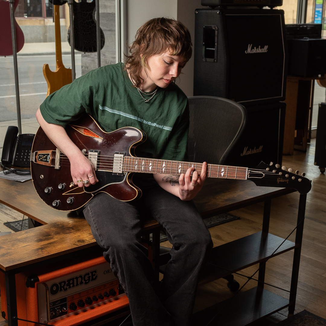 Stop in today to shop CME Exclusive @GibsonGuitar arrivals! Laurel found this Antique Walnut Trini Lopez, but you can browse our entire selection of Gibson Custom Shop “CME Spec” Les Pauls, SGs, ES-335s—and more!—online or in the CME Mobile App! bit.ly/3Qk99na #Gibson