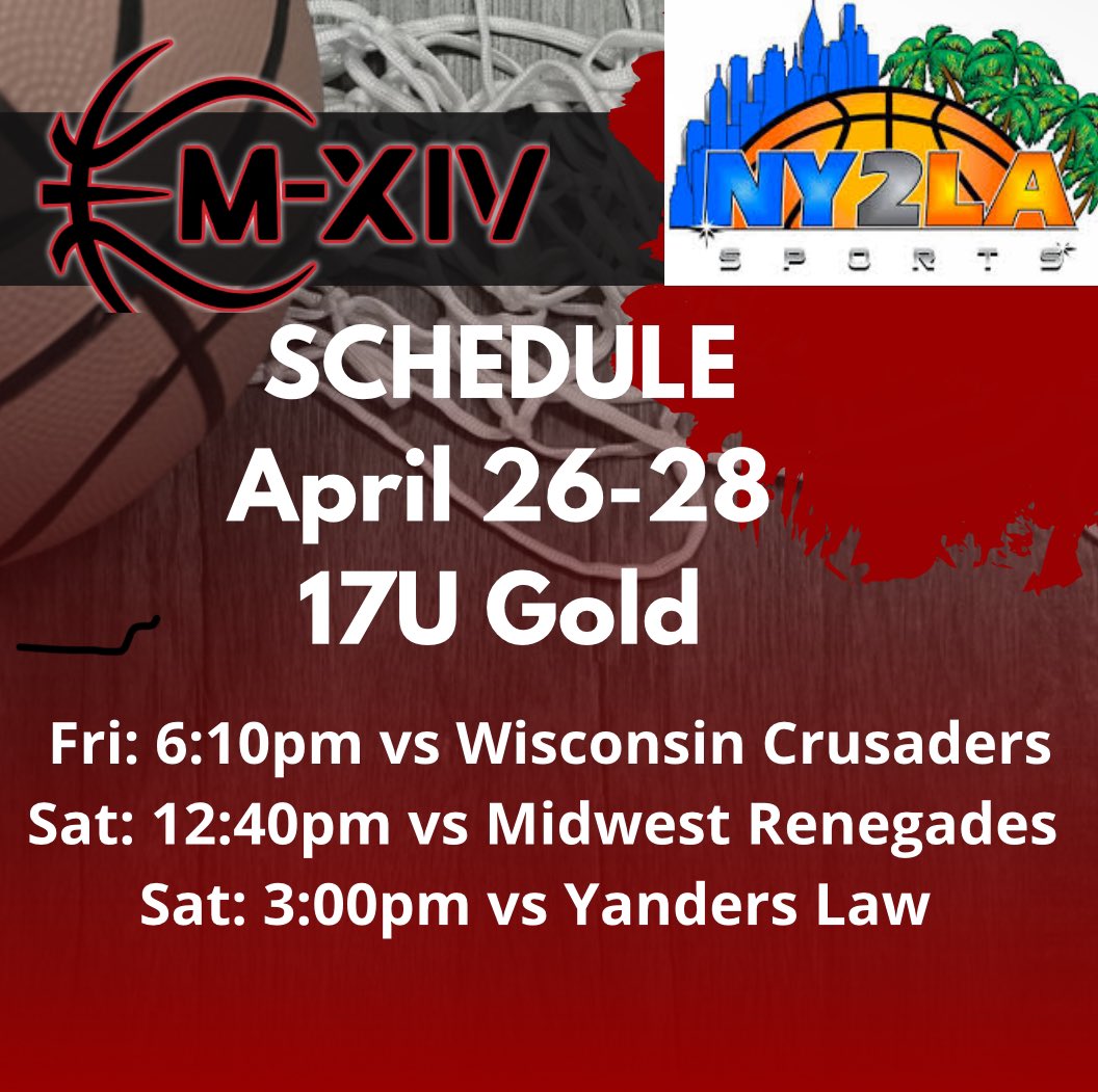 ✅ Tournament Schedule Alert 📸 17U Gold 🚘 Bettendorf, Iowa 🗓 April 26-28 #Repthe14 @ILHoopProspects @chilandprephoop @ny2lasports