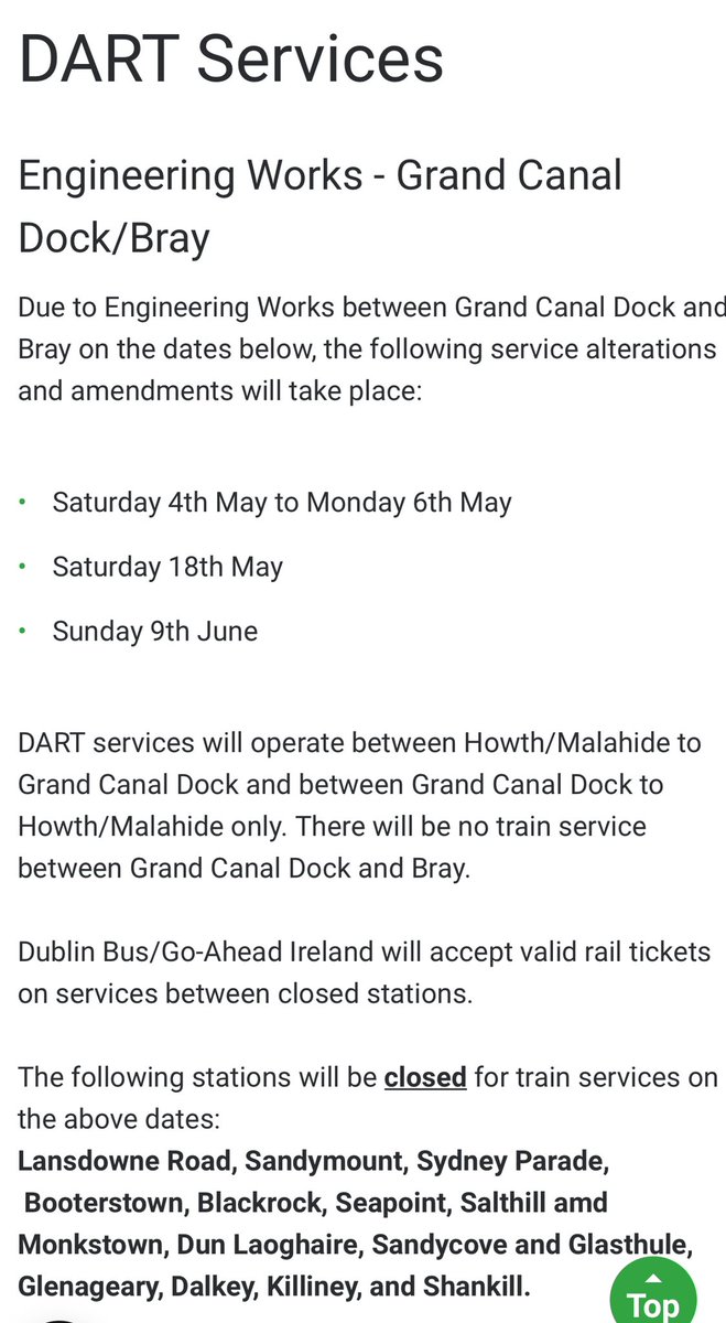 Have just realised that @IrishRail have no DARTs going from the southside to the north side on the one day that half the southside wants to go to the northside.  Beautiful.