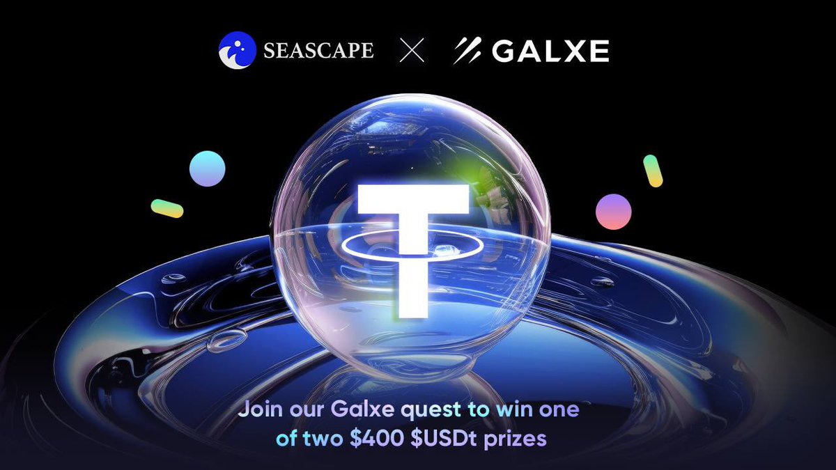 👇 Seascape Wants YOU! Join in Seascape Networks's community building initiative powered by @Galxe! Complete a few simple actions to win one of two $400 $USDt prizes 💫 app.galxe.com/quest/seascape…