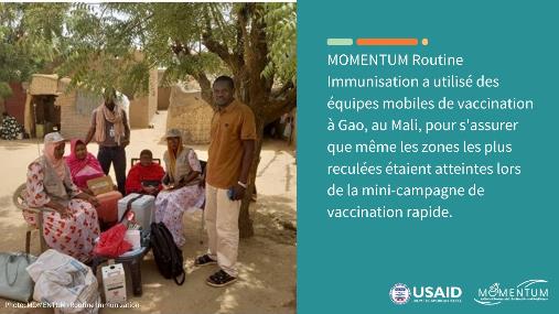 Découvrez comment une communauté de Gao, Mali, a surmonté l'hésitation face aux vaccins et la désinformation pour atteindre ses objectifs de vaccination.🥅 Lisez l'histoire de la mini-campagne de vaccination rapide COVID-19 de @USAID_MOMENTUM: usaidmomentum.org/a-race-to-use-… #PEV@50