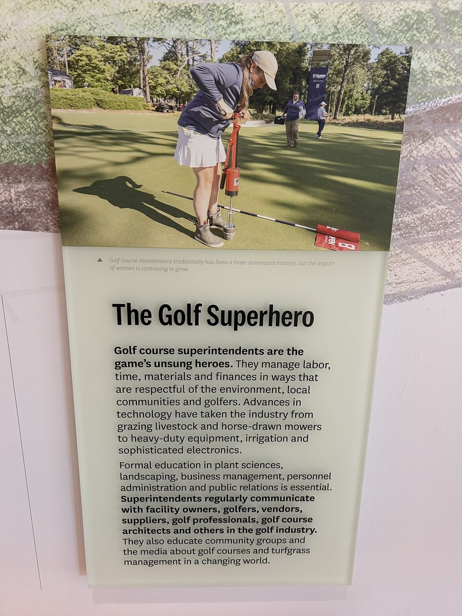 Look who is in the new Science of Golf space at Golf House Pinehurst Museum. Two of Golf Superheroes (aka Superintendents) <a href="/jklenihan5/">Jessica Lenihan</a> and <a href="/renee2884/">Renee Geyer, CGCS</a>
