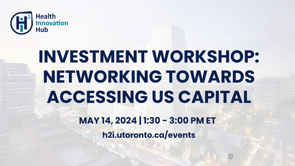 Are you interested in exploring the US Capital market? Join us May 14th to gain invaluable insights & suggestions from US Venture Capitalists, legal experts, and seasoned entrepreneurs alike! Learn more & register at: h2i.utoronto.ca/event/investme…