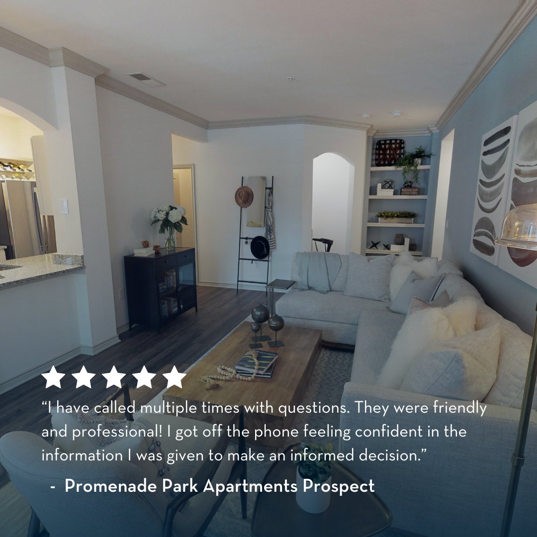 Looking for a great place to live in Charlotte? Check out Promenade Park! Our team is here to help you through the leasing process. Thank you to this wonderful prospect for their kind words.

#promenadepark #CharlotteApartments #FiveStarLiving #nowleasing #ResidentTestimony