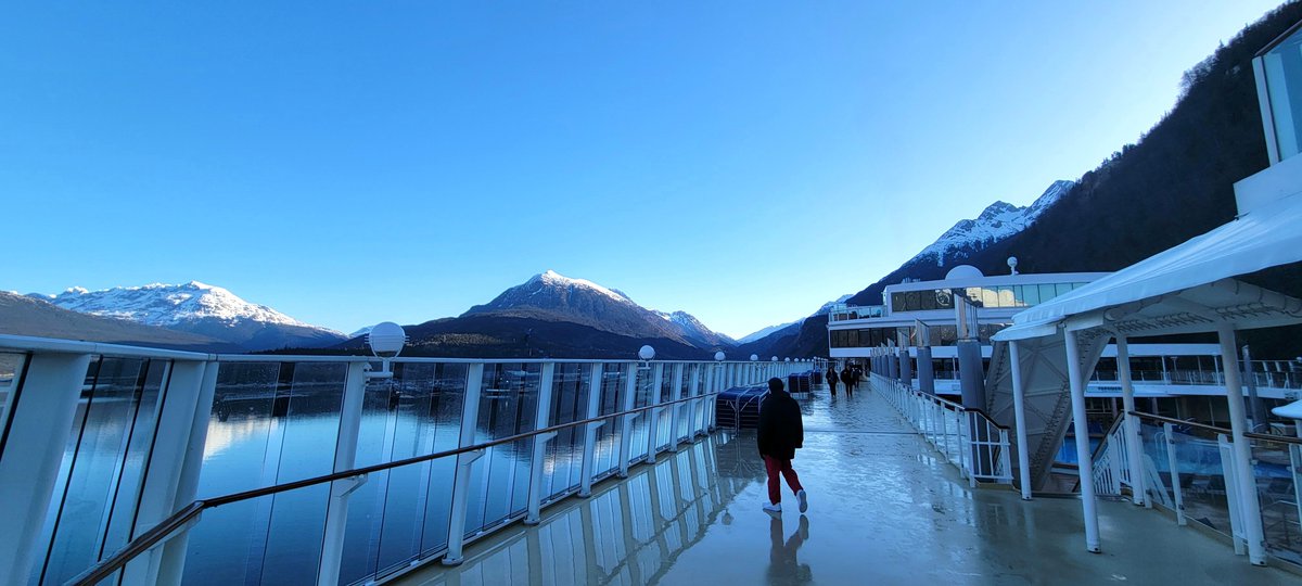 The Norwegian Jewel, Skagway, #Alaska, 7am. Looks like another perfect day. Life is good. #CruiseNorwegian